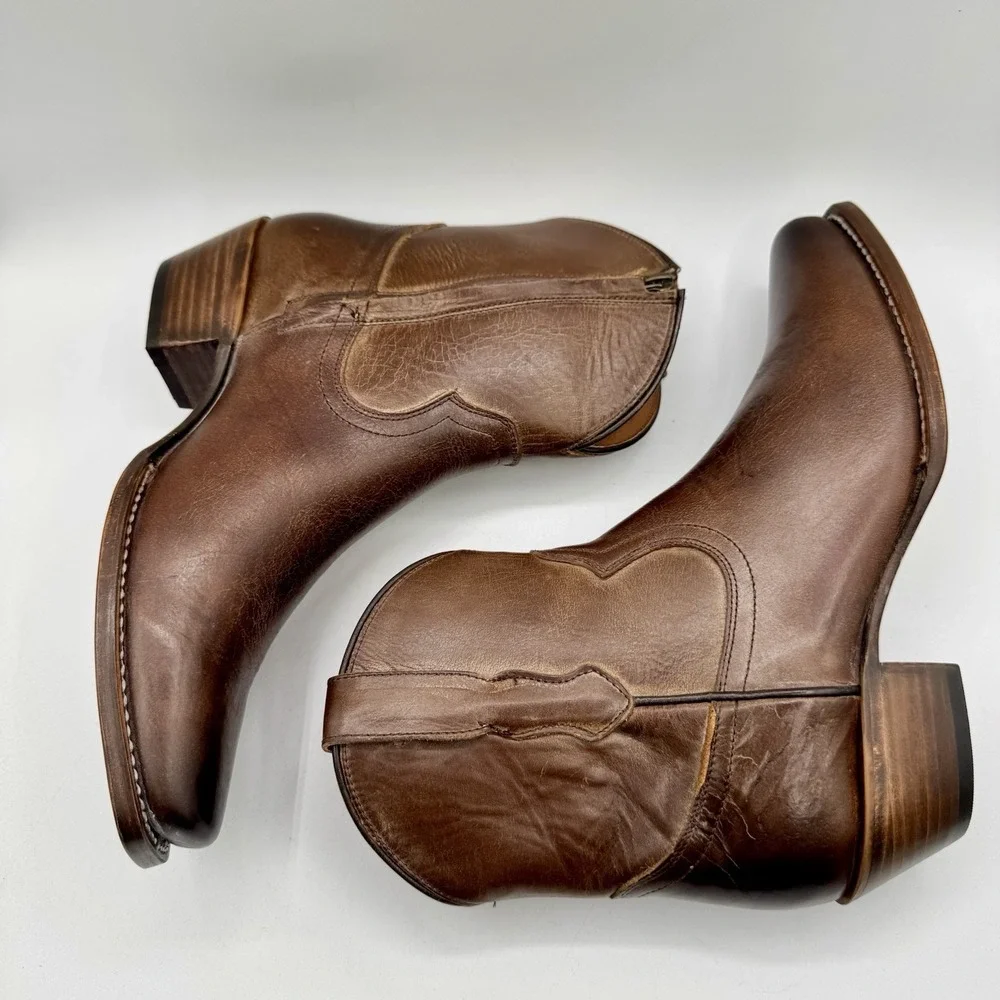 Cleo Wolf Fern Boots Women's Size 11‎ Distressed Chocolate Brown Leather